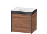 Duravit XViu Waschtisch-Unterschrank XV4631NB279P 45x33,3cm, 1 Tür, rechts, ohne Hahnloch, schwarz matt, Rahmen P, nussbaum natur