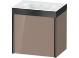 Duravit XViu Waschtisch-Unterschrank XV4631NB286P 45x33,3cm, 1 Tür, rechts, ohne Hahnloch, schwarz matt, Rahmen P, cappucino hochglanz