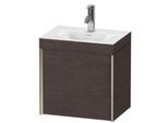 Duravit XViu Waschtisch-Unterschrank XV4630OB172C 45x33,3cm, 1 Tür, links, 1 Hahnloch, champagner matt, Rahmen C, eiche dunkel gebürstet