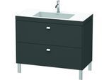 Duravit Brioso c-bonded Waschtisch mit Unterbau BR4702N4949, 100x48cm, Graphit Matt, ohne Hahnloch