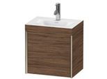 Duravit XViu Waschtisch-Unterschrank XV4630OB121C 45x33,3cm, 1 Tür, links, 1 Hahnloch, champagner matt, Rahmen C, nussbaum dunkel