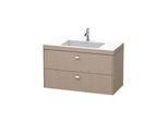 Duravit Brioso c-bonded Waschtisch mit Unterbau BR4607N1075, 100x48cm, Leinen/Chrom, ohne Hahnloch