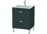 Duravit Brioso c-bonded Waschtisch mit Unterbau BR4700N4949, 60x48cm, Graphit Matt, ohne Hahnloch