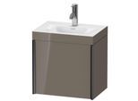 Duravit XViu Waschtisch-Unterschrank XV4630OB289C 45x33,3cm, 1 Tür, links, 1 Hahnloch, schwarz matt, Rahmen C, flannel grey hochglanz