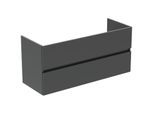 Ideal Standard Eurovit Plus Möbelwaschtisch-Paket R0576TI Grau glänzend lackiert, 121,5x45,5x56,5cm, je 1 Hahnloch