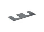 Geberit One Waschtisch-Platte 505175002 120x2x47cm, Ausschnitt zweifach, Steinzeug, Marmoroptik schwarz/matt