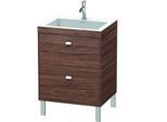 Duravit Brioso c-bonded Waschtisch mit Unterbau BR4700O1021 60x48, Nussbaum Dunkel/Chrom, 1 Hahnl.