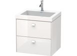 Duravit Brioso c-bonded Waschtisch mit Unterbau BR4605O2222, 60x48cm, Weiß Hochglanz, 1 Hahnloch