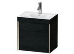 Duravit XViu Waschtisch-Unterschrank XV4631OB116C 45x33,3cm, 1 Tür, rechts, 1 Hahnloch, champagner matt, Rahmen C, Eiche schwarz