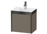 Duravit XViu Waschtisch-Unterschrank XV4631OB290P 45x33,3cm, 1 Tür, rechts, 1 Hahnloch, schwarz matt, Rahmen P, flannel grey seidenmatt