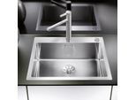 Blanco Claron Spüle 521639 550-IF/A, 61 x 51 cm, Edelstahl, mit PushControl Ablauffernbedienung