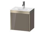 Duravit XViu Waschtisch-Unterschrank XV4630OB189P 45x33,3cm, 1 Tür, links, 1 Hahnloch, champagner matt, Rahmen P, flannel grey hochglanz