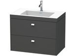 Duravit Brioso c-bonded Waschtisch mit Unterbau BR4606O1049, 80x48cm, Graphit Matt/Chrom, 1 Hahnl.