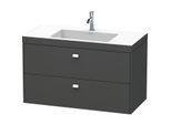 Duravit Brioso c-bonded Waschtisch mit Unterbau BR4607O1049, 100x48cm Graphit Matt/Chrom, 1 Hahnl.