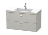 Duravit Brioso c-bonded Waschtisch mit Unterbau BR4607O1007, 100x48cm, Betongrau/Chrom, 1 Hahnl.