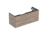 Geberit One Waschtisch-Unterschrank 505265006 118,4 x 50,4 x 47 cm, Nussbaum hickory/Melamin Holzstruktur, 2 Schubladen