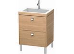 Duravit Brioso c-bonded Waschtisch mit Unterbau BR4700O1052, 60x48cm, Europ. Eiche/Chrom, 1 Hahnl.