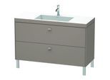 Duravit Brioso c-bonded Waschtisch mit Unterbau BR4703O4343, 120x48cm, Basalt Matt, 1 Hahnloch