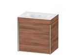 Duravit XViu Waschtisch-Unterschrank XV4630NB179C 45x33,3cm, 1 Tür, links, ohne Hahnloch, champagner matt, Rahmen C, nussbaum natur