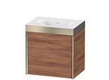 Duravit XViu Waschtisch-Unterschrank XV4630NB179P 45x33,3cm, 1 Tür, links, ohne Hahnloch, champagner matt, Rahmen P, nussbaum natur