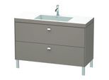 Duravit Brioso c-bonded Waschtisch mit Unterbau BR4703O1043, 120x48cm, Basalt Matt/Chrom, 1 Hahnl.