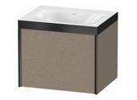 Duravit XViu Waschtisch-Unterschrank XV4609NB211P 60x48cm, 1 Auszug, ohne Hahnloch, schwarz matt, Rahmen P, eiche kaschmir