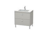 Duravit Brioso c-bonded Waschtisch mit Unterbau BR4701N1007, 80x48cm, Betongrau/Chrom, ohne Hahnl.