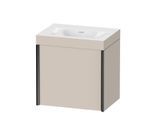Duravit XViu Waschtisch-Unterschrank XV4631NB291C 45x33,3cm, 1 Tür, rechts, ohne Hahnloch, schwarz matt, Rahmen C, taupe matt