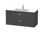 Duravit Brioso c-bonded Waschtisch mit Unterbau BR4608N1049, 120x48cm Graphit Matt/Chrom, o Hahnl.