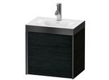 Duravit XViu Waschtisch-Unterschrank XV4631OB216P 45x33,3cm, 1 Tür, rechts, 1 Hahnloch, schwarz matt, Rahmen P, Eiche schwarz