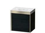 Duravit XViu Waschtisch-Unterschrank XV4631NB116P 45x33,3cm, 1 Tür, rechts, ohne Hahnloch, champagner matt, Rahmen P, Eiche schwarz