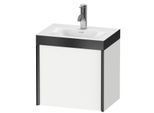 Duravit XViu Waschtisch-Unterschrank XV4631OB218P 45x33,3cm, 1 Tür, rechts, 1 Hahnloch, schwarz matt, Rahmen P, weiß matt