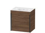 Duravit XViu Waschtisch-Unterschrank XV4630NB221C 45x33,3cm, 1 Tür, links, ohne Hahnloch, schwarz matt, Rahmen C, nussbaum dunkel