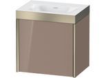 Duravit XViu Waschtisch-Unterschrank XV4631NB186P 45x33,3cm, 1 Tür, rechts, ohne Hahnloch, champagner matt, Rahmen P, cappucino hochglanz