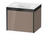 Duravit XViu Waschtisch-Unterschrank XV4609NB286P 60x48cm, 1 Auszug, ohne Hahnloch, schwarz matt, Rahmen P, cappucino hochglanz
