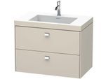 Duravit Brioso c-bonded Waschtisch mit Unterbau BR4606O1091, 80x48cm, Taupe/Chrom, 1 Hahnloch