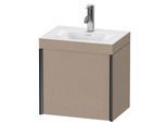 Duravit XViu Waschtisch-Unterschrank XV4631OB275C 45x33,3cm, 1 Tür, rechts, 1 Hahnloch, schwarz matt, Rahmen C, leinen