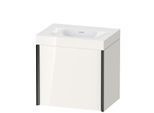 Duravit XViu Waschtisch-Unterschrank XV4630NB222C 45x33,3cm, 1 Tür, links, ohne Hahnloch, schwarz matt, Rahmen C, weiß hochglanz