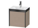 Duravit XViu Waschtisch-Unterschrank XV4631OB275P 45x33,3cm, 1 Tür, rechts, 1 Hahnloch, schwarz matt, Rahmen P, leinen