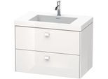 Duravit Brioso c-bonded Waschtisch mit Unterbau BR4606O2222, 80x48cm, Weiß Hochglanz, 1 Hanloch
