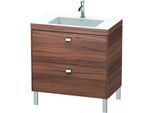 Duravit Brioso c-bonded Waschtisch mit Unterbau BR4701O1079, 80x48, Nussbaum Natur/Chrom, 1 Hahnl.