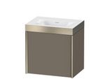 Duravit XViu Waschtisch-Unterschrank XV4631NB190P 45x33,3cm, 1 Tür, rechts, ohne Hahnloch, champagner matt, Rahmen P, flannel grey seidenmatt