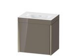 Duravit XViu Waschtisch-Unterschrank XV4630NB189C 45x33,3cm, 1 Tür, links, ohne Hahnloch, champagner matt, Rahmen C, flannel grey hochglanz