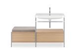 Duravit Happy D.2 Plus Möbelwaschtisch-Kombination HP4857O7171 140x49cm, mit Metallkonsole, 1 Hahnloch, mediterrane Eiche