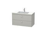 Duravit Brioso c-bonded Waschtisch mit Unterbau BR4607N1007, 100x48cm, Betongrau/Chrom, o Hahnloch