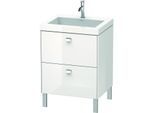 Duravit Brioso c-bonded Waschtisch mit Unterbau BR4700O1022, 60x48cm, Weiß Hochgl./Chrom, 1 Hahnl.
