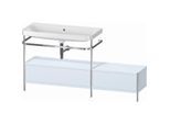 Duravit Happy D.2 Plus Möbelwaschtisch-Kombination HP4863N9797 160x49cm, mit Metallkonsole, ohne Hahnloch, lichtblau seidenmatt