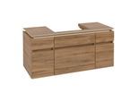 Villeroy und Boch Legato Waschtischunterschrank B68300RH 120x55x50cm, Waschtisch mittig, Kansas Oak