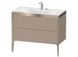 Duravit XViu Waschtisch-Unterschrank XV4711EB175P 100x48cm, 2 Auszüge, 2 Hahnlöcher, champagner matt, Rahmen P, leinen