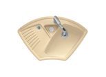 Villeroy und Boch Arena Eck Eckspüle 672900RW Spülbecken, stone white CeramicPlus